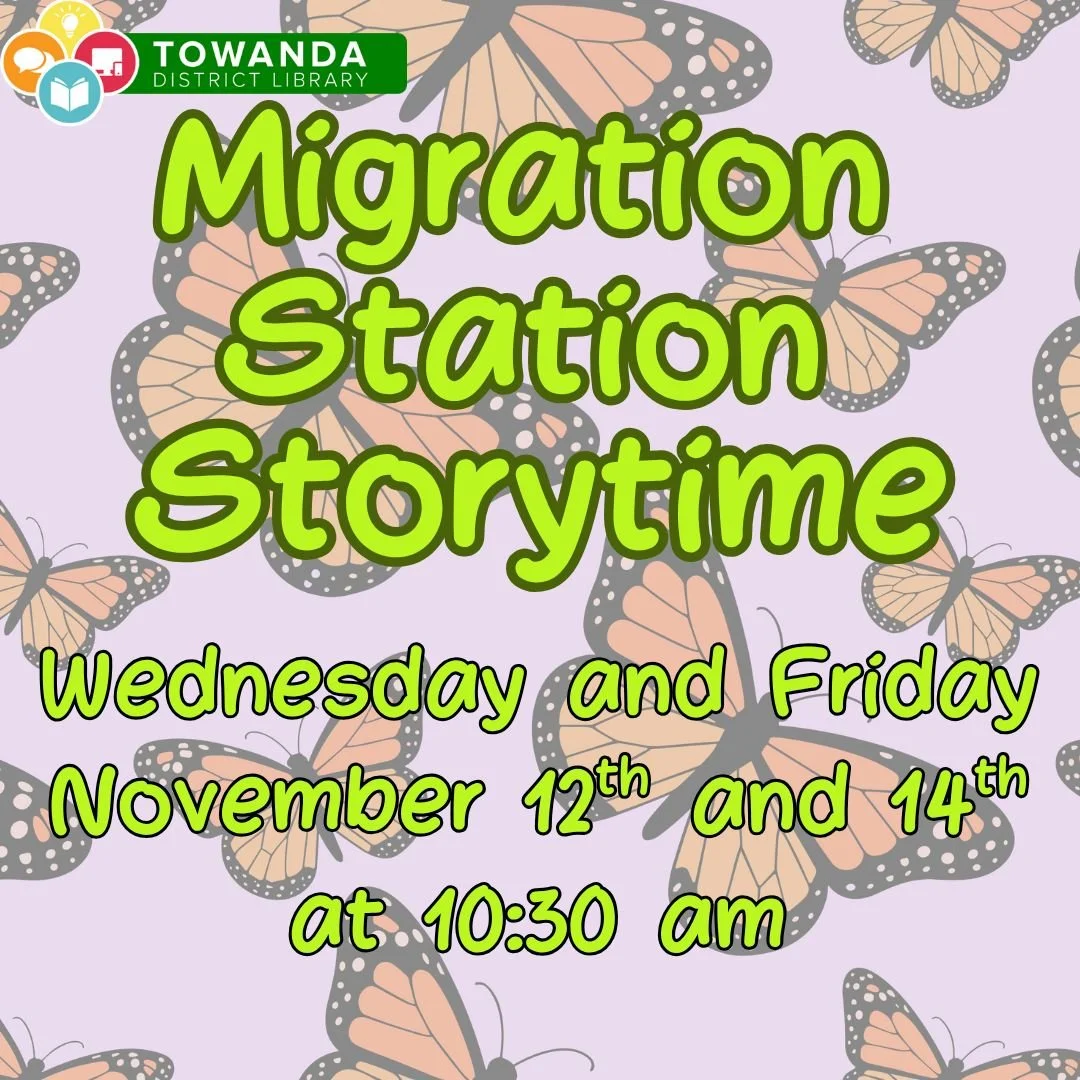 🦋✨ Get ready to flutter into Migration Station Storytime! ✨🦋

Join us as we learn all about where animals go when the weather gets colder &mdash; especially butterflies and birds on the move! We&rsquo;ll share stories, explore fun facts, and make a
