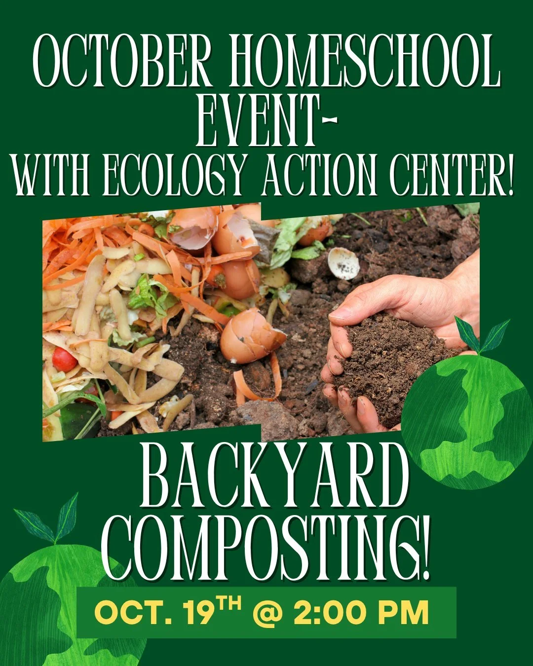 TODAY!!! 
Join us and the Ecology Action Center at 2:00 pm for a program about backyard composting!!!