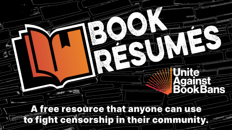 Graphic promoting 'Book Resumes' as a free resource to fight censorship.