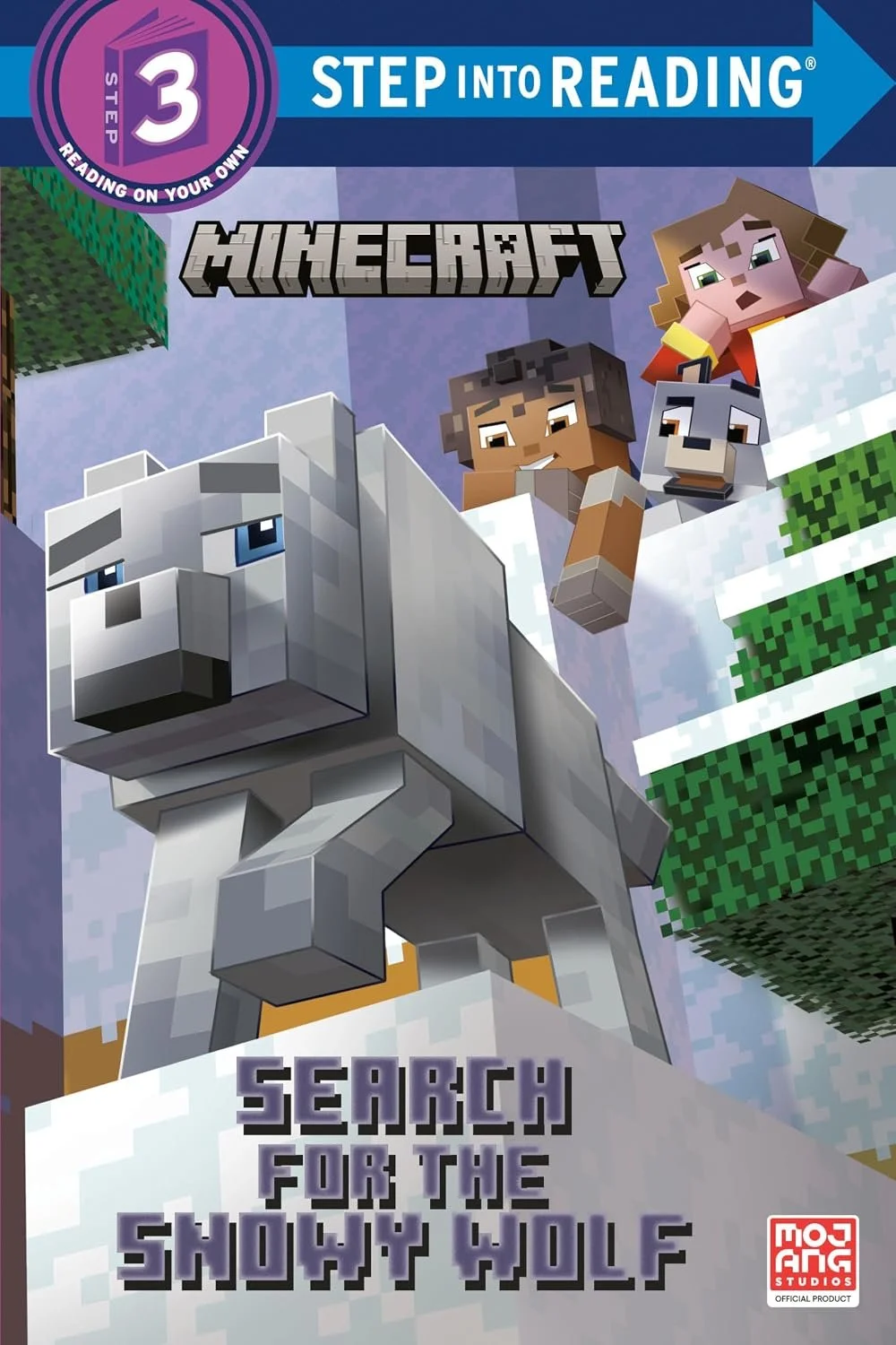 Book cover of Easy Reader "Minecraft: Search for the Snowy Wolf".