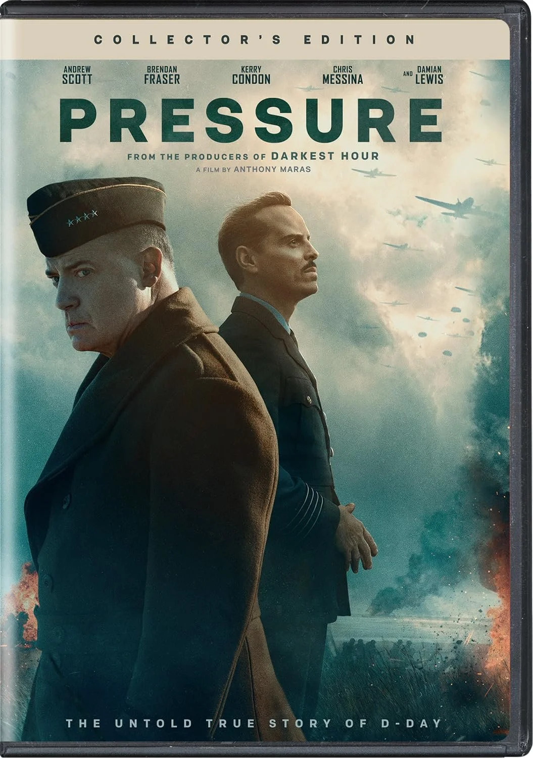 DVD cover for "Pressure," with the tagline "The Untold True Story of D-Day."