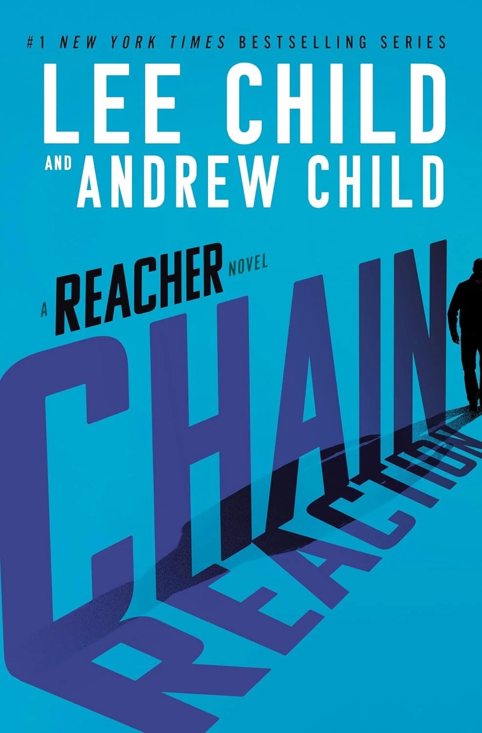 Book cover for "Reacher: Chain Reaction" by Lee Child and Andrew Child.
