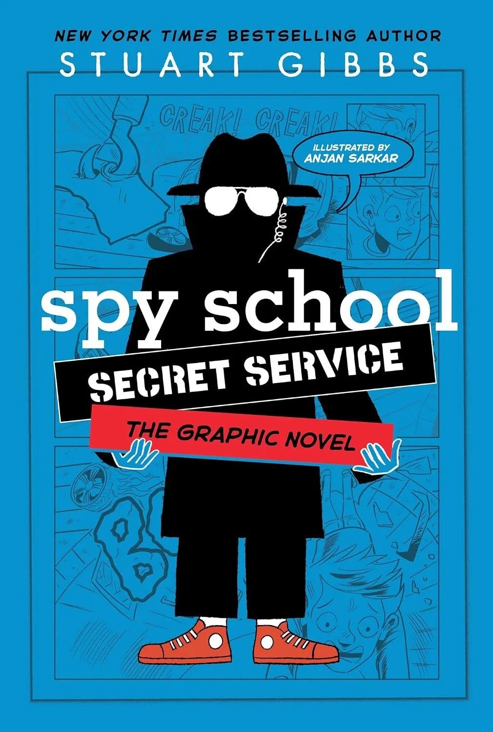 Book cover of 'Spy School Secret Service,' written by Stuart Gibbs and illustrated by Anjan Sarkar. 