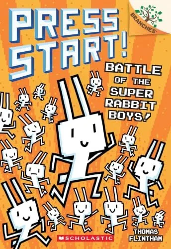 Cover of the book 'Press Start Battle of the Super Rabbit Boys'.