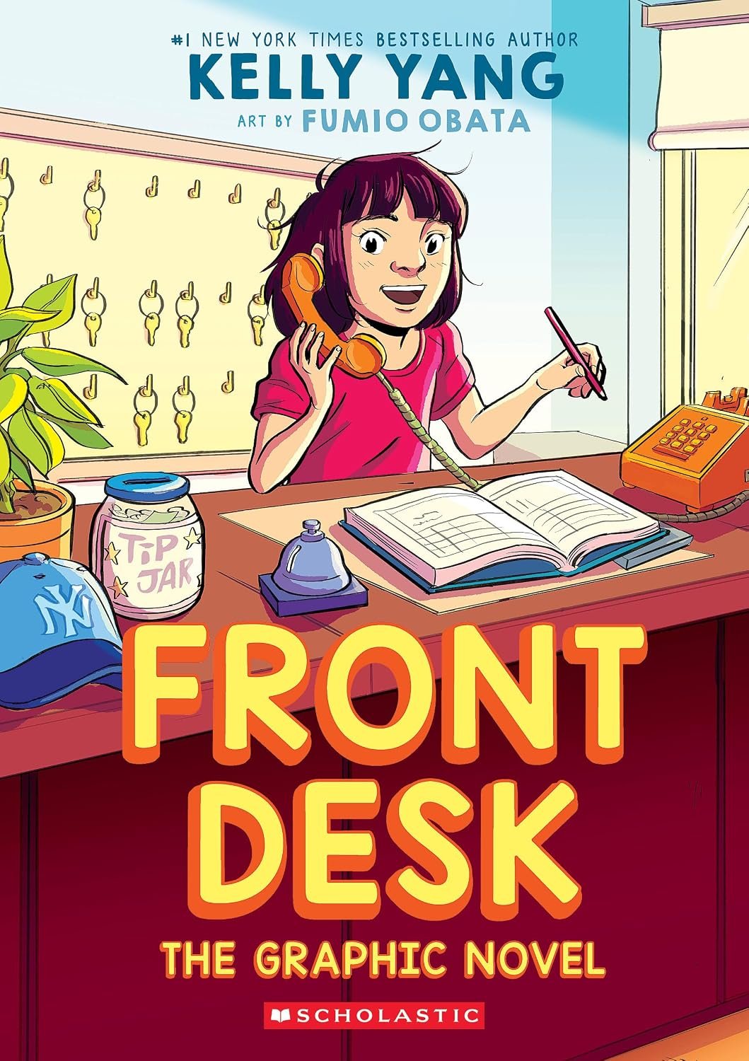 Cover of the book "Front Desk: The Graphic Novel" by Kelly Yang.