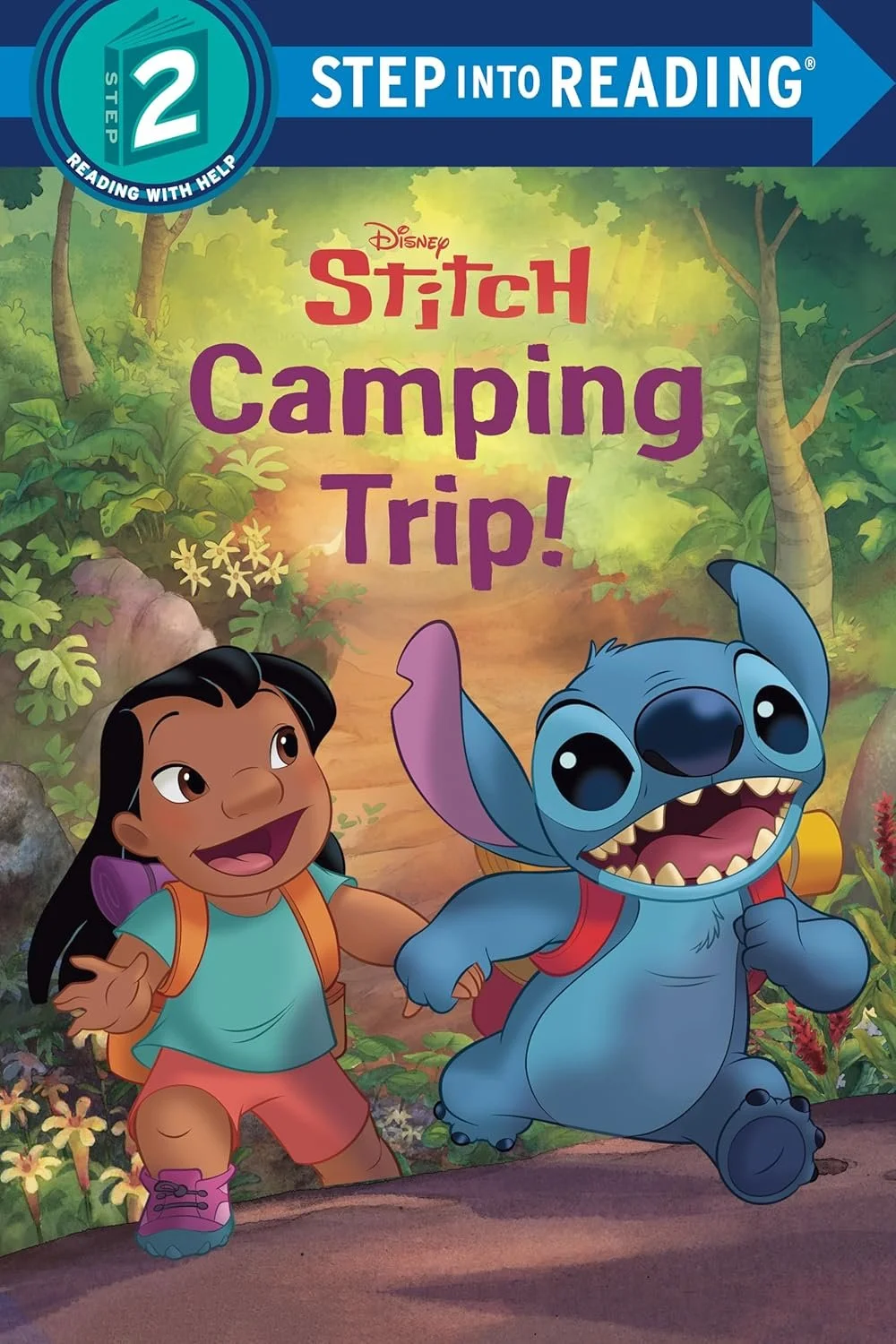 Cover of a children's book titled 'Camping Trip!' with characters from Disney's Lilo & Stitch.