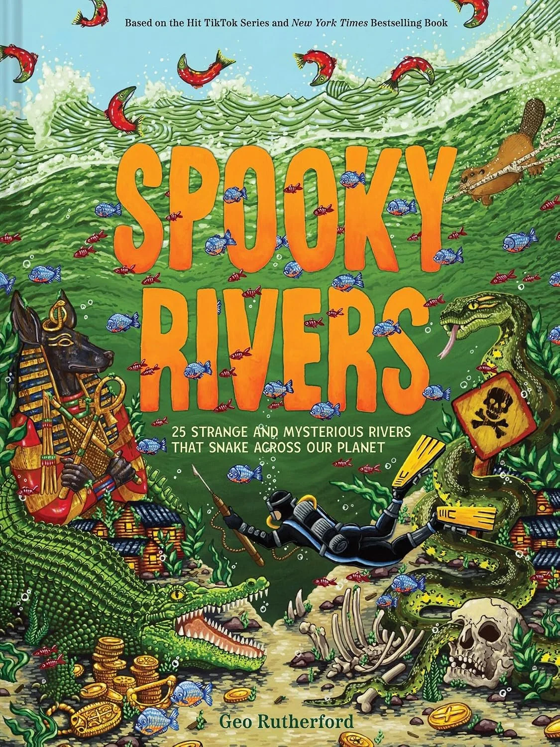 Cover of a book titled "Spooky Rivers" by Geo Rutherford.