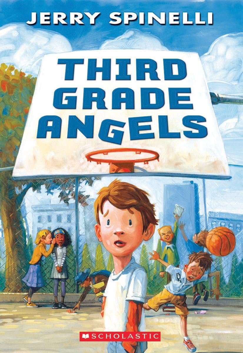 Cover of a children's book titled 'Third Grade Angels' by Jerry Spinelli.