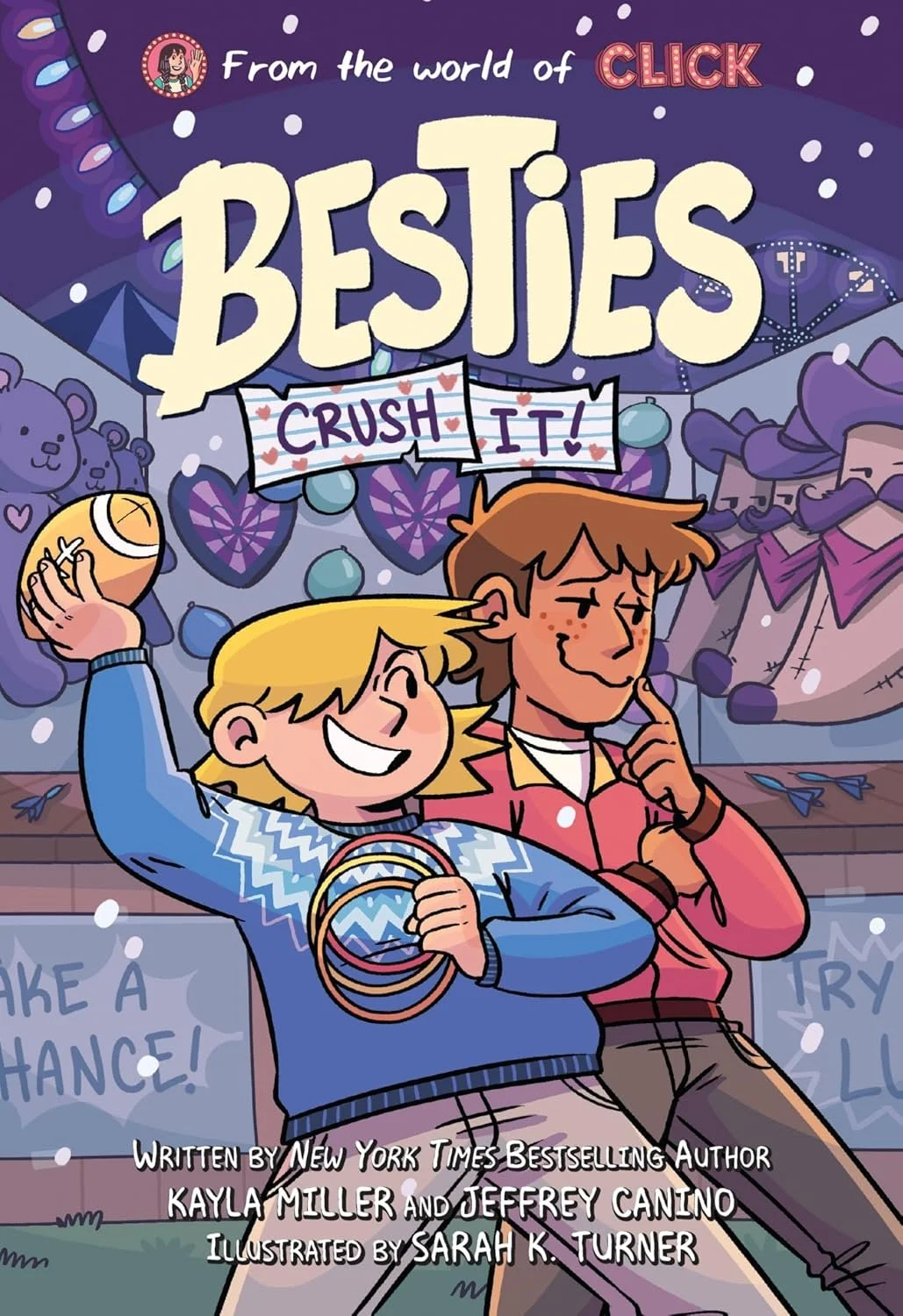 Cover of a children's book titled 'Besties: Crush It!' by Kayla Miller.