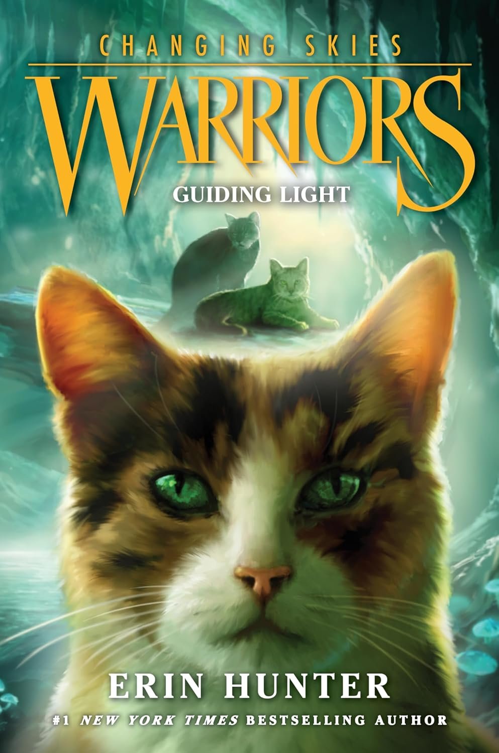 Book cover for 'Changing Skies #4 Warriors: Guiding Light' by Erin Hunter.
