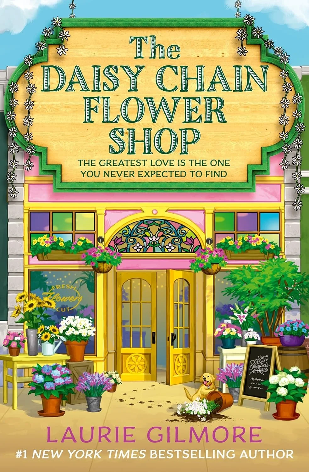 Book cover of "The Daisy Chain Flower Shop" by Laurie Gilmore.