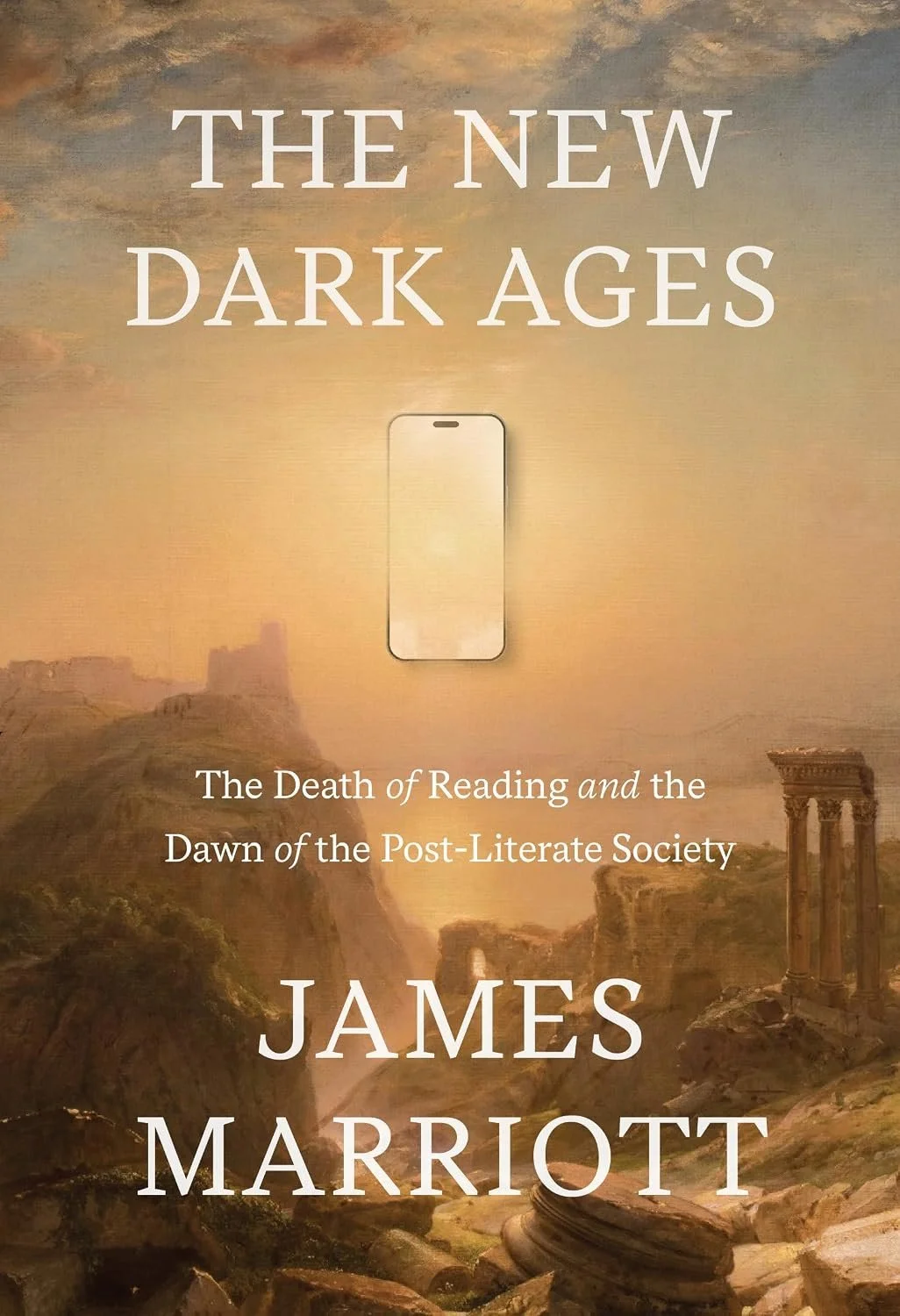 Book cover titled 'The New Dark Ages' by James Marriott.