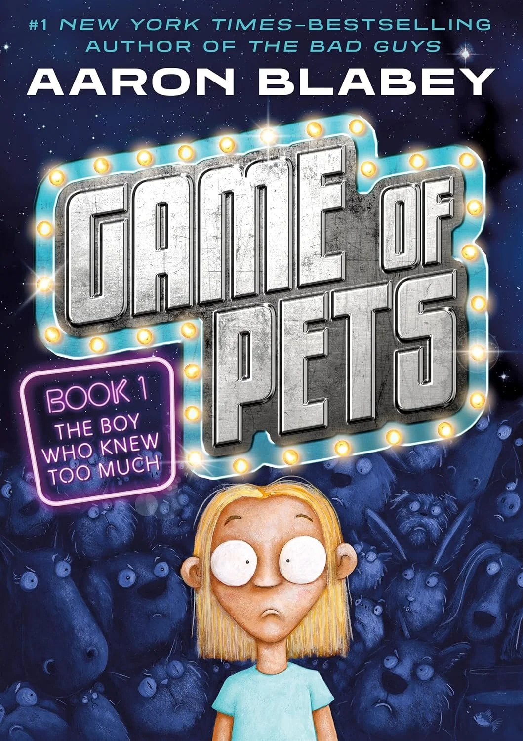 Book cover for 'Game of Pets Book 1: The Boy Who Knew Too Much' by Aaron Blabey.
