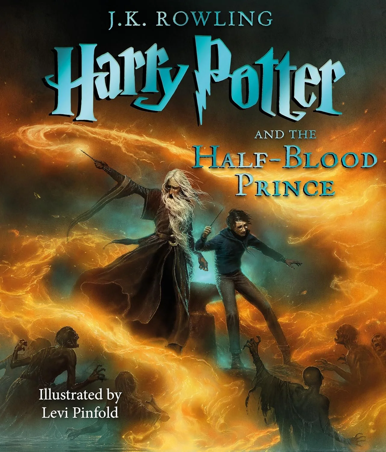 Book cover of "Harry Potter and the Half-Blood Prince: Illustrated edition" by J.K. Rowling, illustrated by Levi Pinfold.