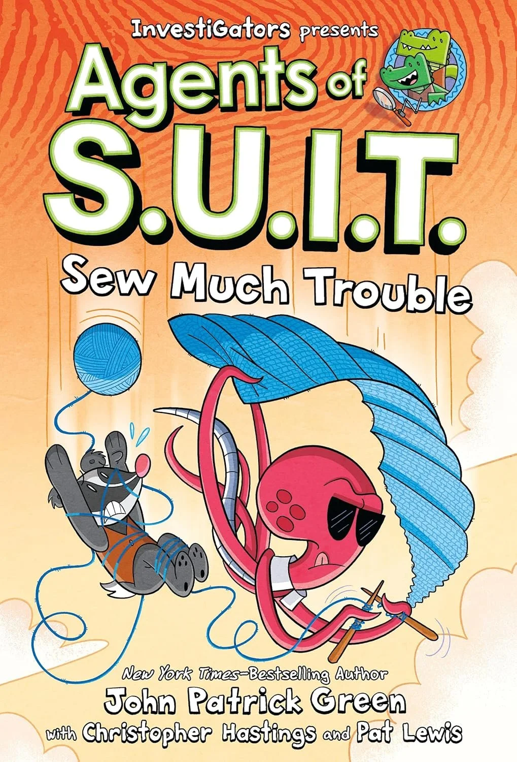 Book cover for 'Agents of S.U.I.T. Sew Much Trouble' by John Patrick Green