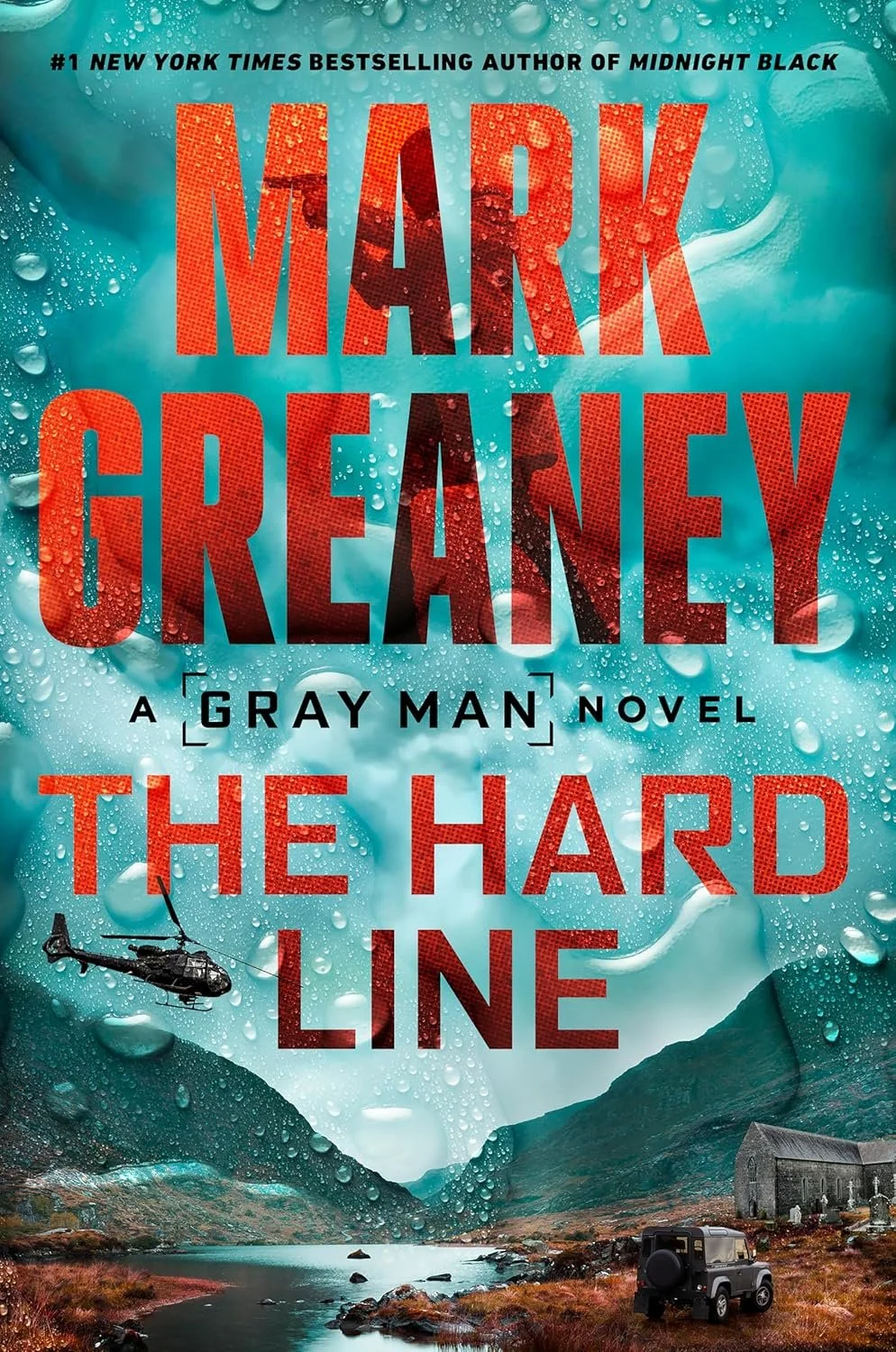 Book cover of a novel titled "The Hard Line" by Mark Greaney. 