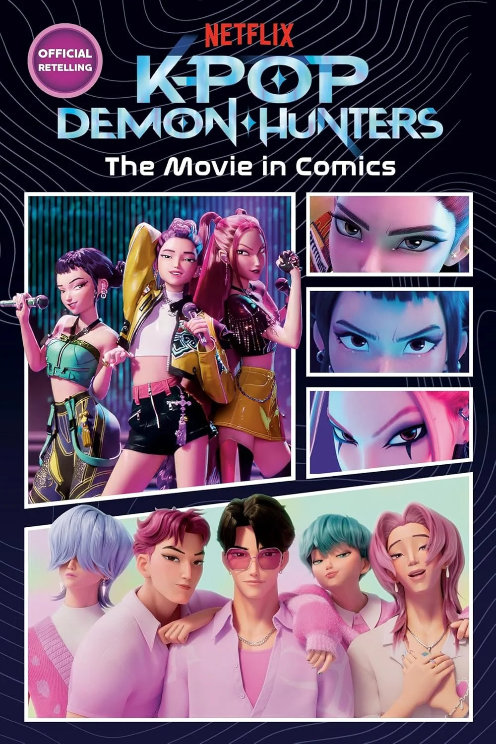 Cover of the book 'K-pop Demon Hunters: The Movie in Comics.' 