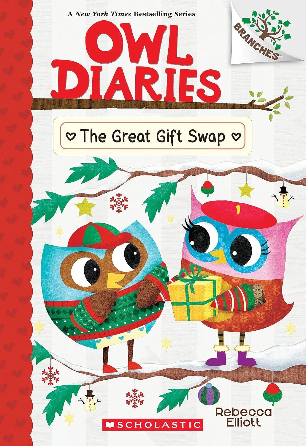 Book cover for 'Owl Diaries: The Great Gift Swap' by Rebecca Elliott.
