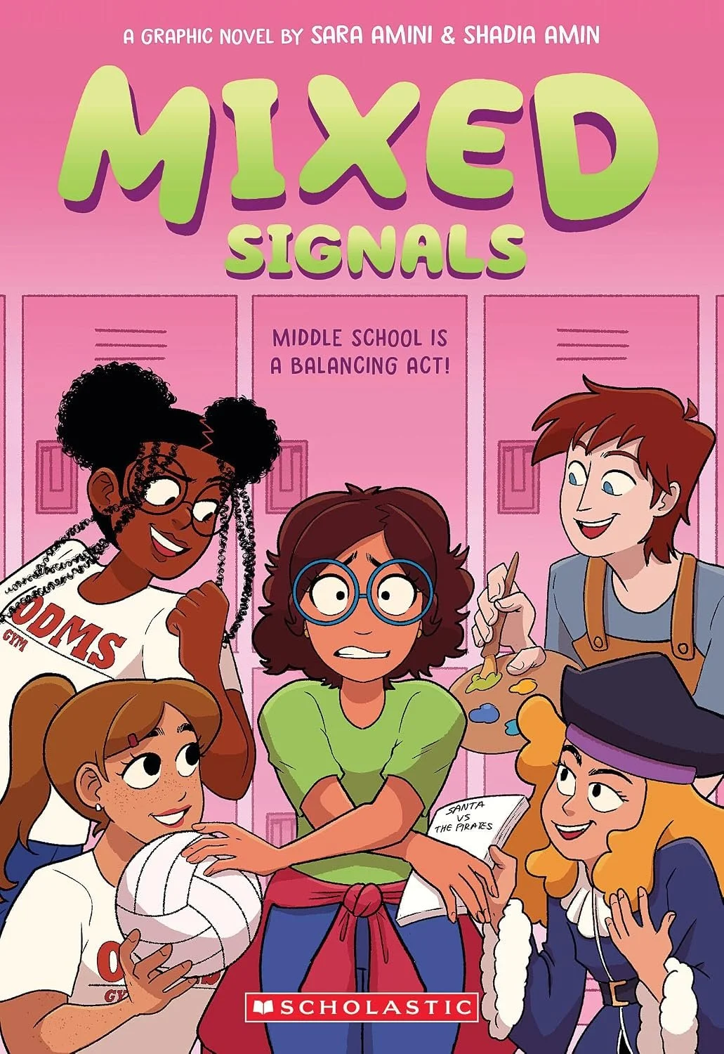 The cover of a book titled 'Mixed Signals' by Sara Amin and Shadia Amin.