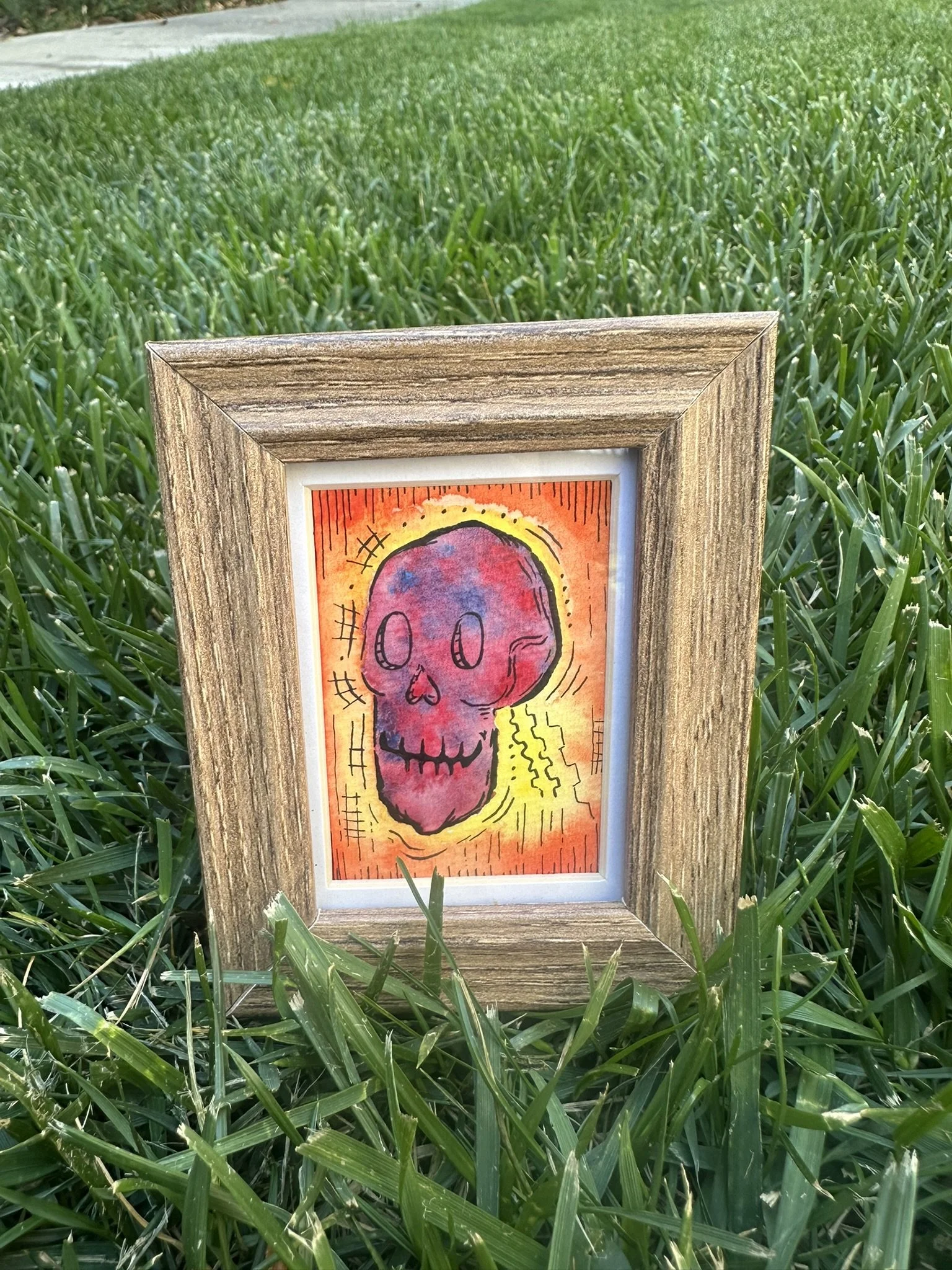 Framed Mini Skeleton Watercolor Exploration