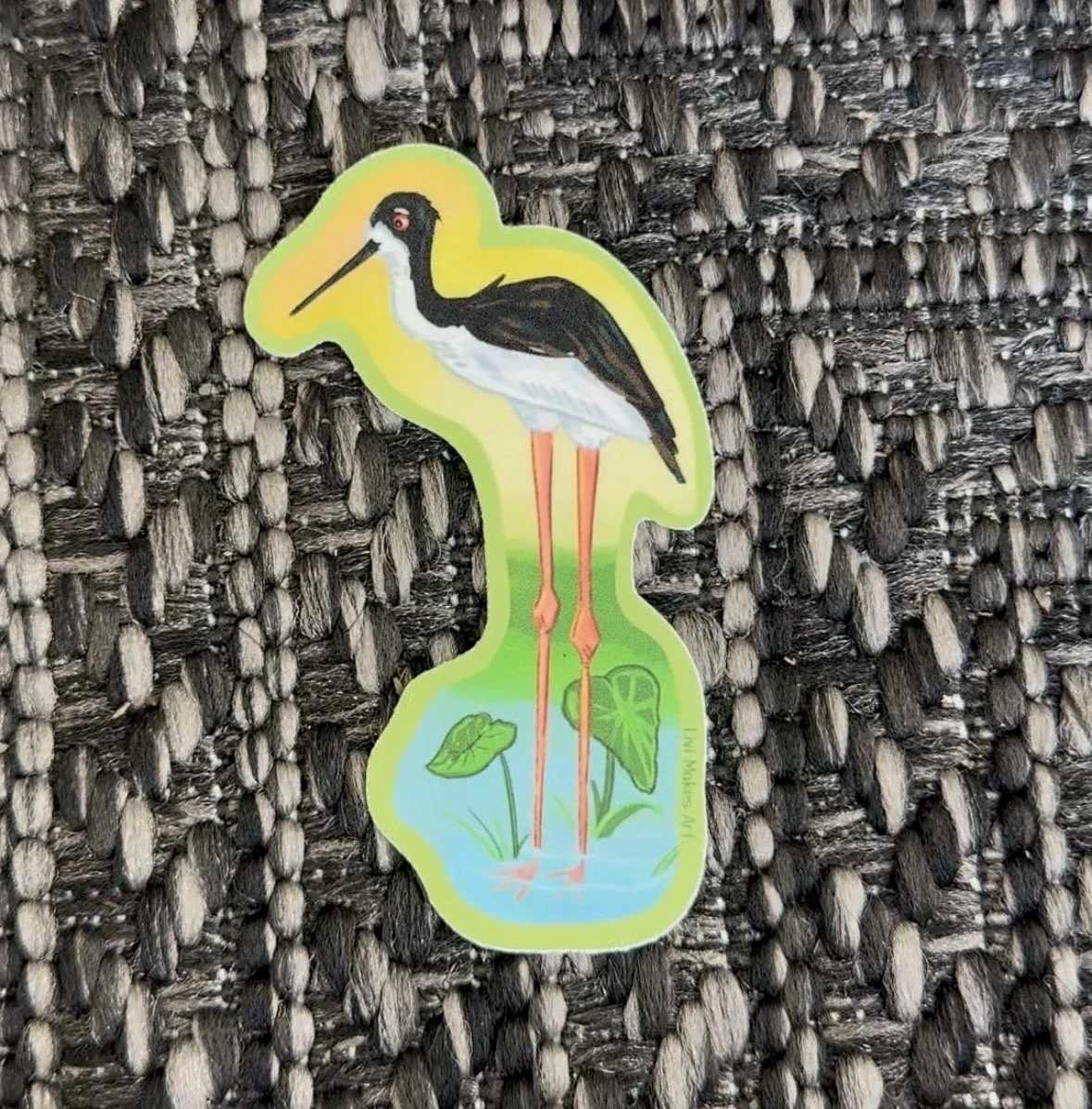 Ae'o Hawaiian Stilt Bird Vinyl Sticker