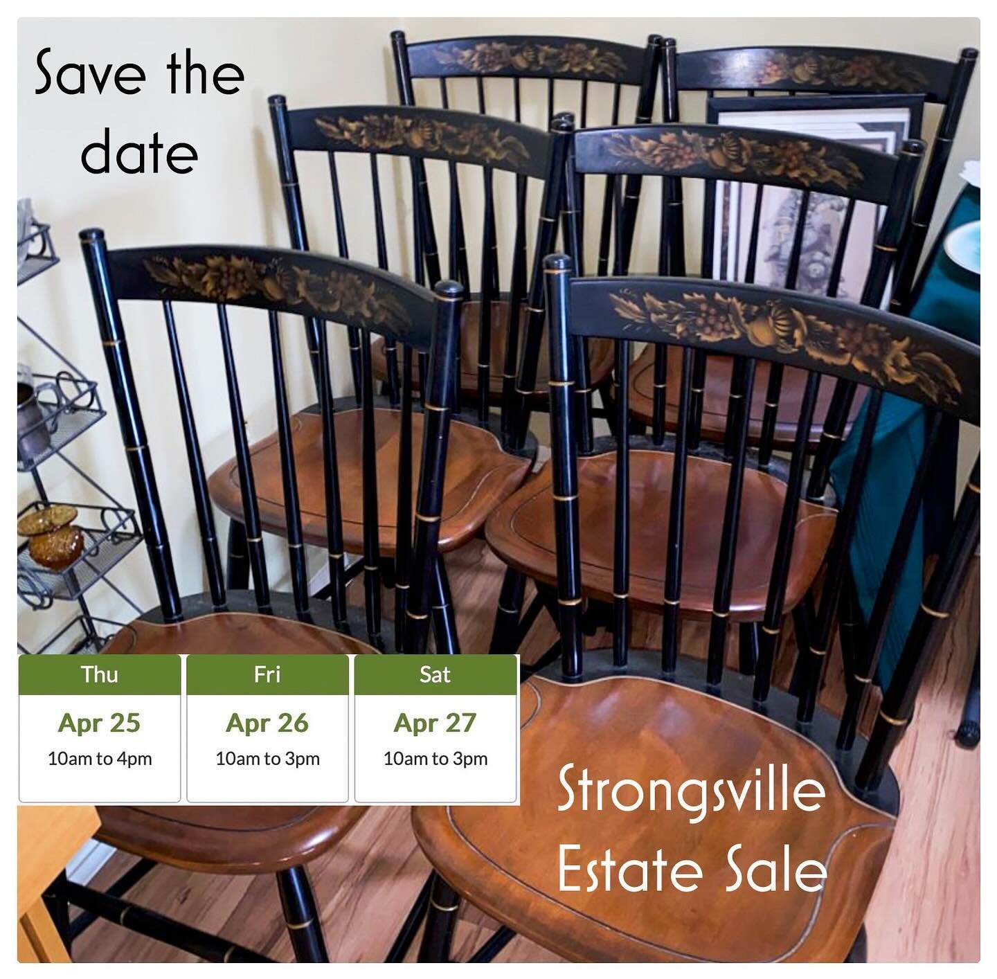 Our next All Things For You estate sale is located at, 19246 Briarwood Lane, Strongsville, OH 44149. The sale runs 4/25-4/27/24 in Strongsville 44149. SAVE THE DAY for this fun All Things For You estate sale. 
Check out the web address below for more