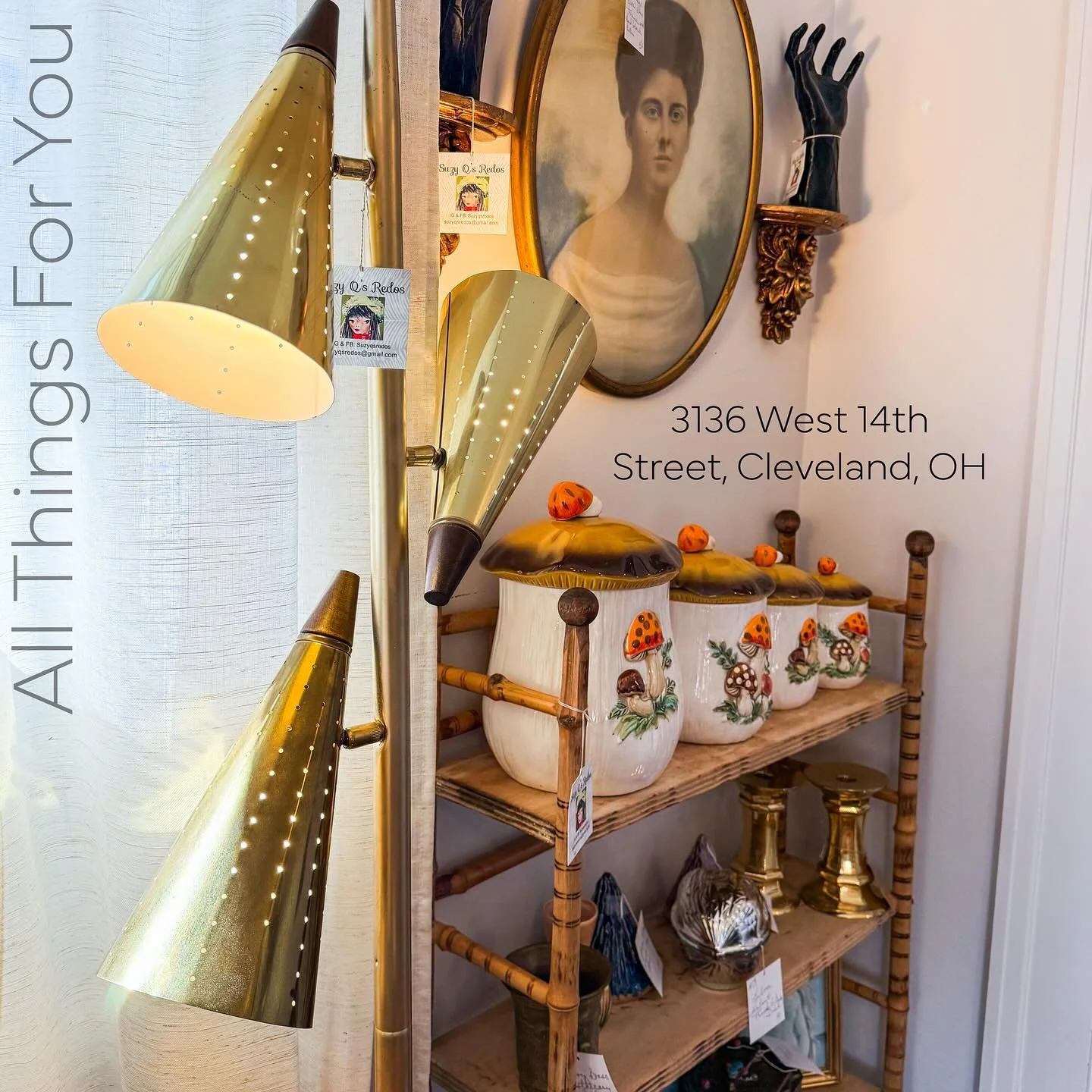 All Things For You is open today! Our fantastic dealers of all things vintage have been restocking again. So head over soon and check out our 4 floors of amazing vintage. 
Also, Save the date for our next hauntily spectacular Sip &amp; Shop. Join us 