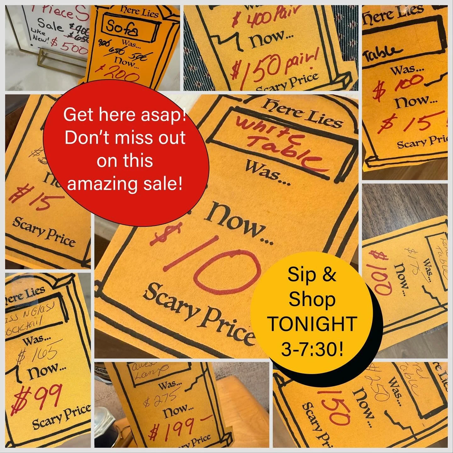 Join All Things For You TODAY Friday 10/24 for a deliciously fun Sip and Shop 3pm-7:30pm! (Store is open 11am-7:30pm this Friday.) We will have delightfully tasty beverages and snacks. 
There will be sales on fabulous vintage across all four floors!