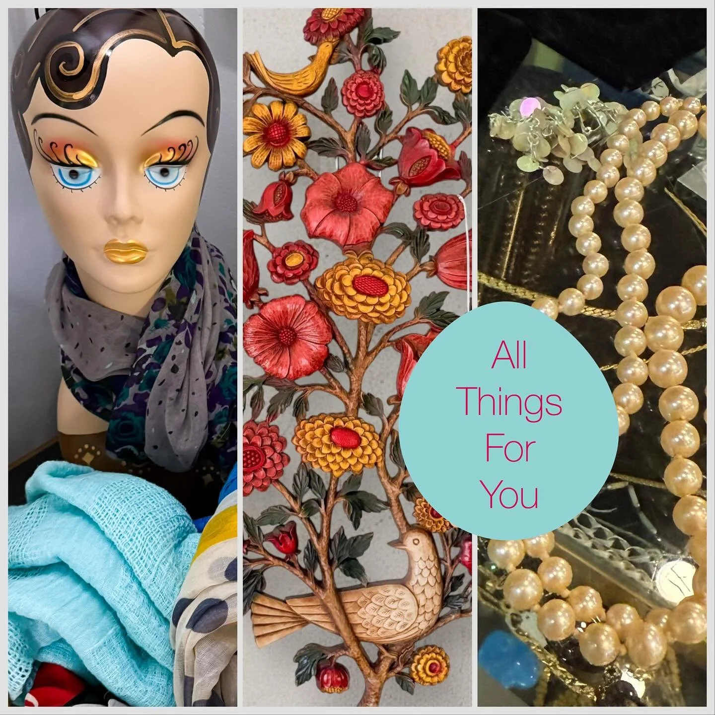 Today is the last day of this weekend long SALE! Join All Things For You TODAY (Sunday) for a deliciously fun Sip and Shop weekend. We will have delightfully tasty beverages and snacks. 
There will be sales on fabulous vintage across all four floors!