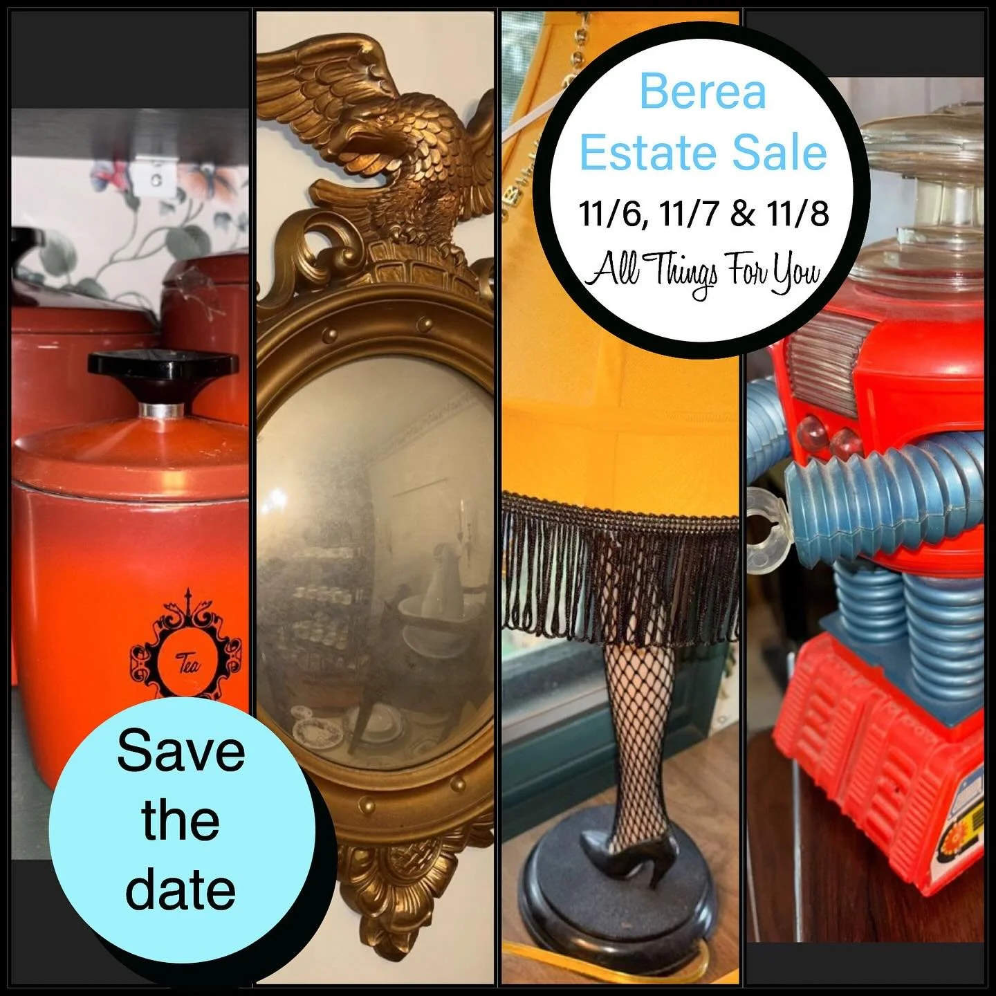 All Things For You invites you this Thursday, Friday and Saturday (11/6-11/8) to make sure you&rsquo;ve scheduled time to stop by this great eclectic estate sale. The address will be posted on Wednesday 11/5 after 9am. Save the date and we&rsquo;ll s
