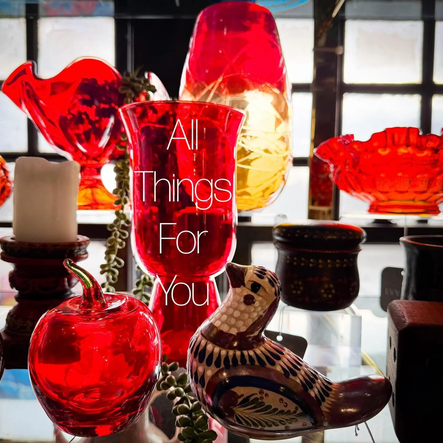 We are OPEN TODAY (and it&rsquo;s warm and cozy inside). 
All Things For You is here for all your meaningful, joyous, kitsch, timeless quality and beautiful vintage gift needs. Come in this weekend and see what treasures you can find. All Things For 