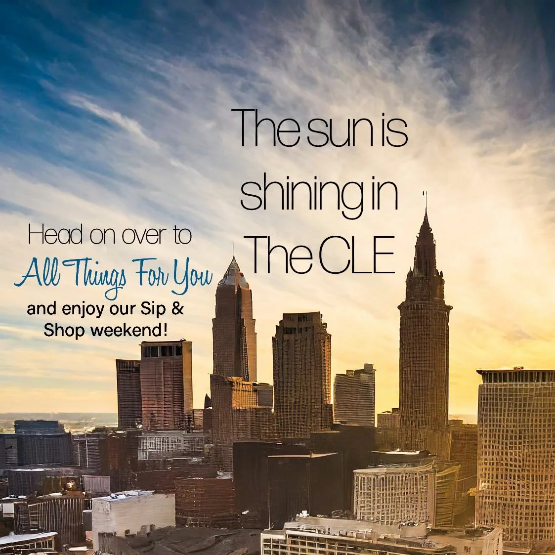 Take advantage of a sun shining afternoon the Sunday before Christmas and enjoy our Sip &amp; Shop and check out some amazing vintage! The, All Things For You, Sip &amp; Shop goes ALL WEEKEND with tasty beverages, delicious snacks, hot cocoa and more