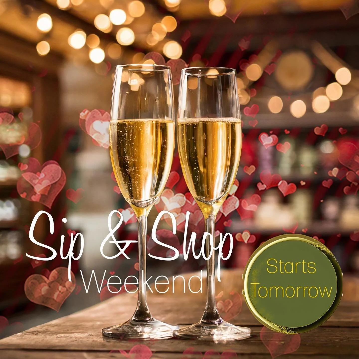 Starts Friday 11am-5pm. Join us at All Things For You for a fabulous weekend of LOVE, vintage, tasty beverages, snacks and sales at our All Weekend Sip &amp; Shop! We&rsquo;re celebrating this weekend of love so please join us! Grab your friends for 