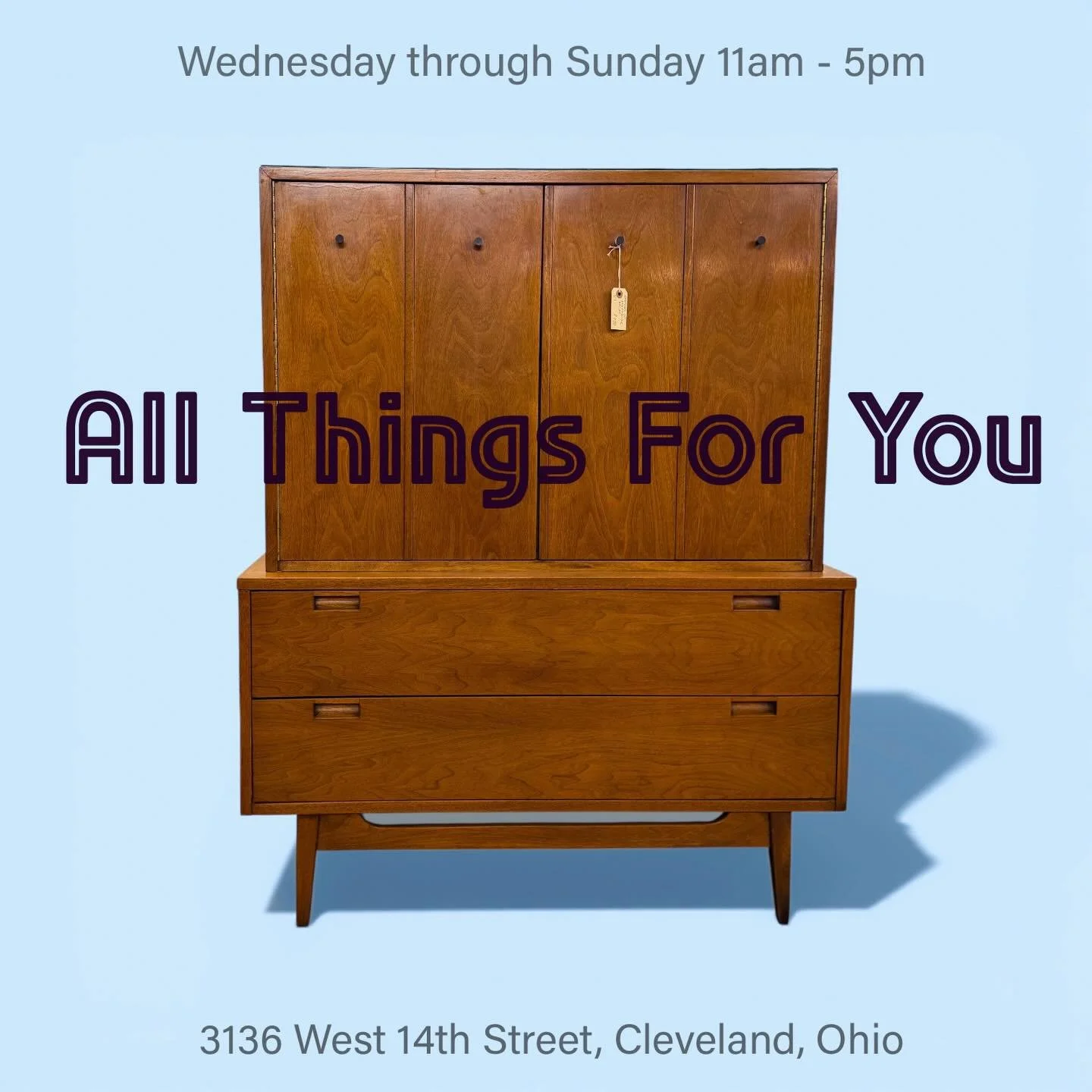 It&rsquo;s a brisk, bright, snowy Sunday in Cleveland&hellip;Looking for something fun to  do today? Visit, All Things For You, Cleveland&rsquo;s home for all things vintage. Visit our four floors of wonderful vintage any Wednesday through Sunday fro