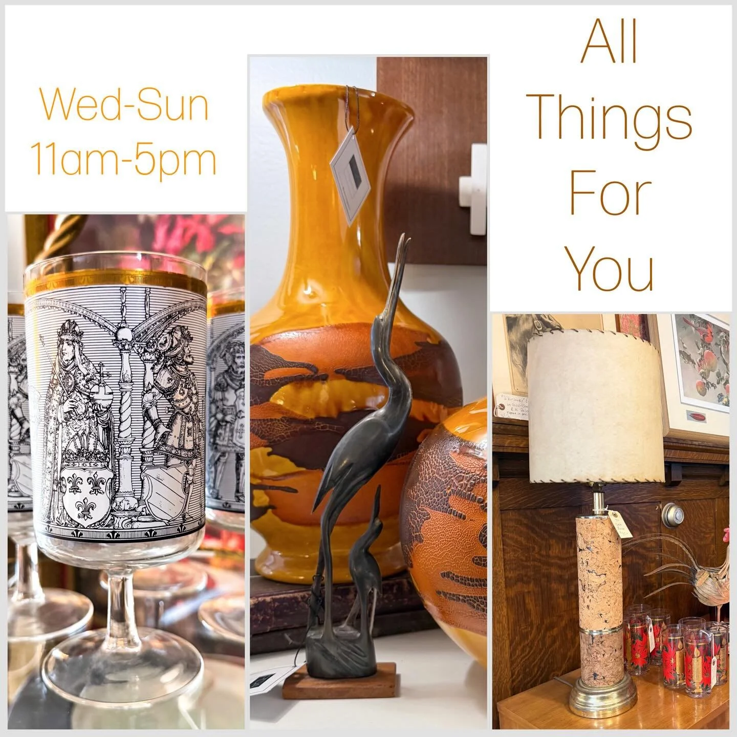 All Things For You, Cleveland&rsquo;s home for vintage is here in the heart of CLE and only minutes from downtown Cleveland in the Tremont neighborhood. (3136 West 14th Street, Cleveland, Ohio.)
All Things For You is open every Wednesday through Sund
