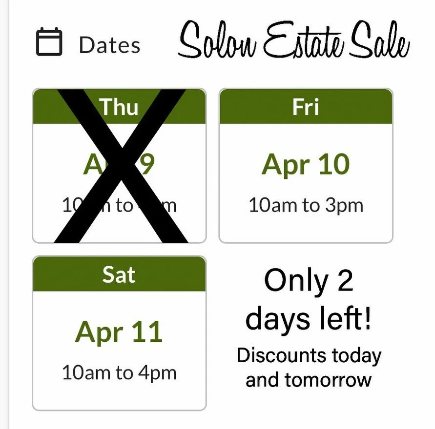Only 2 days left! Discounts start today and continue to through tomorrow. All Things For You&rsquo;s current estate sale is in Solon, Ohio  4/10 through 4/11/2026. Make plans to join us!
Location:
33276 Tallyho Drive
Solon 44139
For more information,