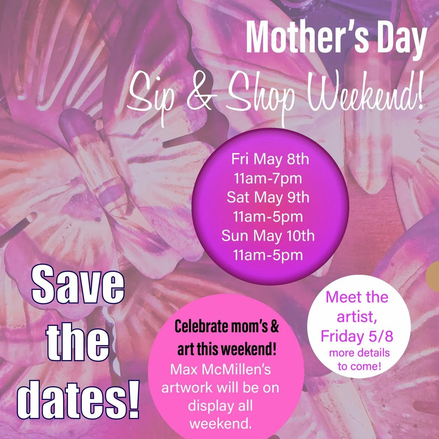 Things are happening at All Things For You. We will be hosting a Mother&rsquo;s Day Sip &amp; Shop weekend celebration. Join us in May (Friday 5/8 11am-7pm, Saturday 5/9 and Sunday 5/10 11am-5pm) as we celebrate mom&rsquo;s with tasty beverages, snac
