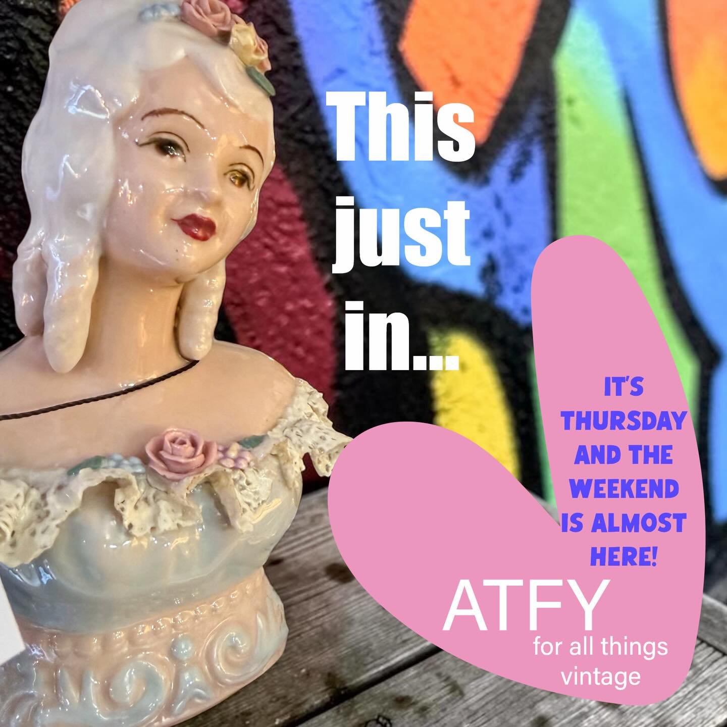 Breaking News! Vintage shopping is an essential part of joy and recentering oneself. It&rsquo;s Thursday and we&rsquo;re open and ready to assist you in fabulous vintage retail therapy. 
Things are happening at All Things For You. Time to mark your c