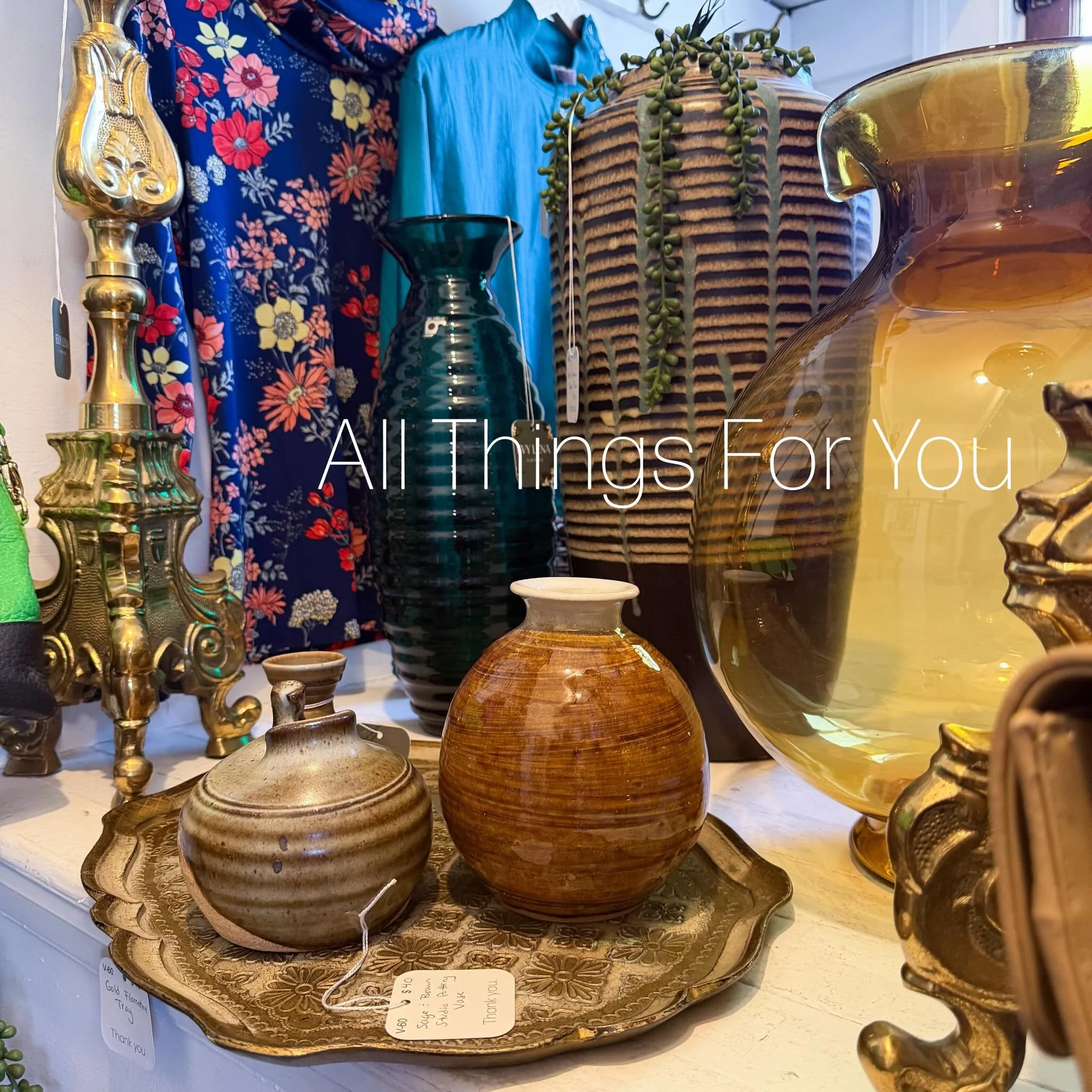 It&rsquo;s Wednesday, and you know what that means! All Things For You is open today! (Wed-Sun 11-5) A little rain doesn&rsquo;t slow down a vintage shop lover. We love to go vintage shopping rain or shine and everything in between! 
Make sure to mar