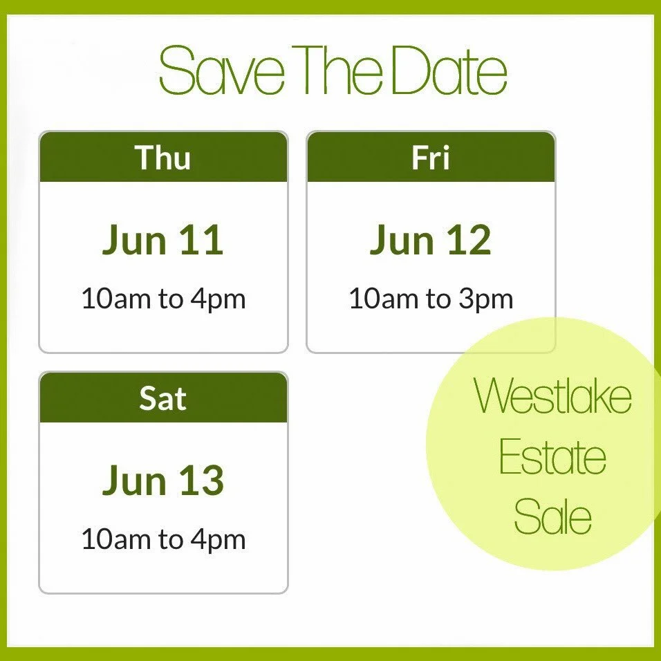 Save the date for the next All Things For You estate sale in Westlake, Ohio. This estate/moving sale will take place from June 11 through June 13 with the address being made available after 9am on Wednesday, June 10th. 
  For more information and pho