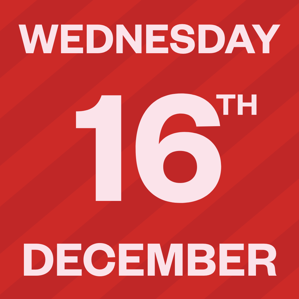 Wednesday, 16th of December