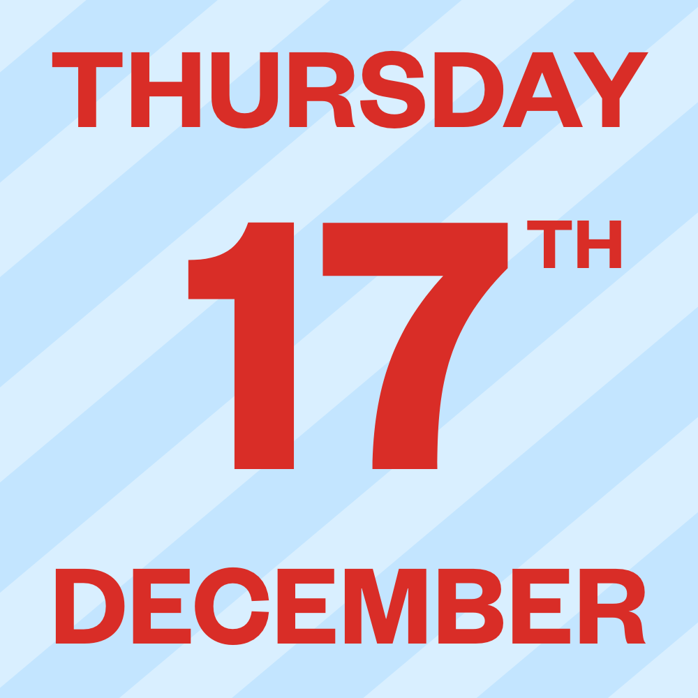 Thursday, 17th of December