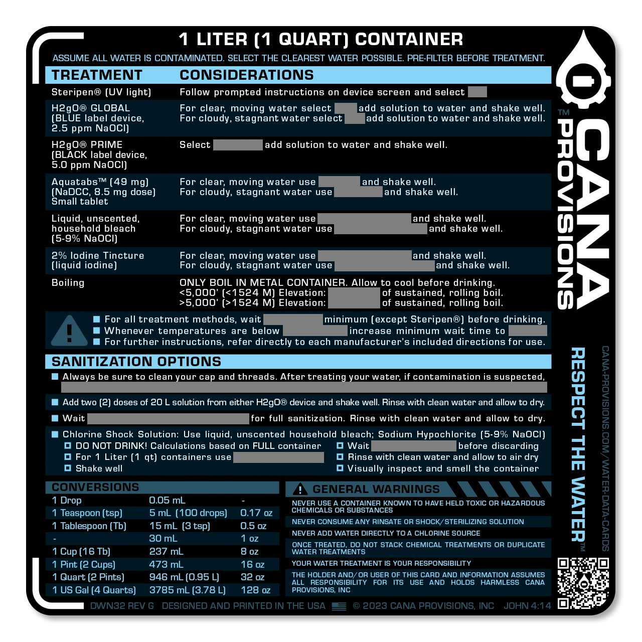 Cana Provisions 1L Decal - Black & Blue