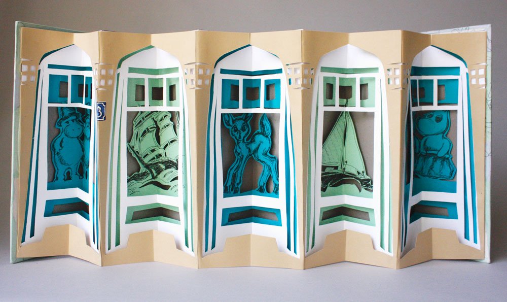 "Curio Windows," carousel pop-up book, Kristinestad, Finland 2019. SOLD