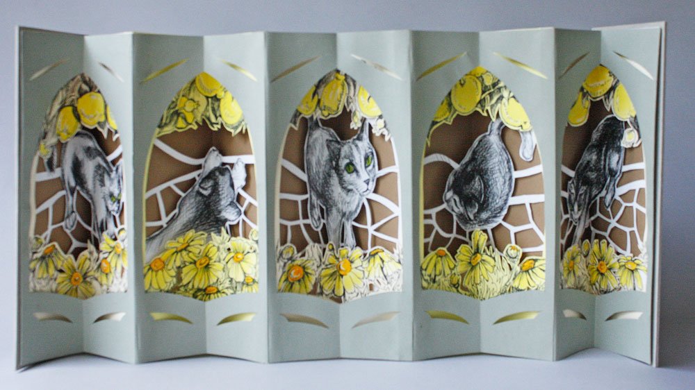 "Hydra Cats," carousel pop-up book, Hydra, Greece 2019.