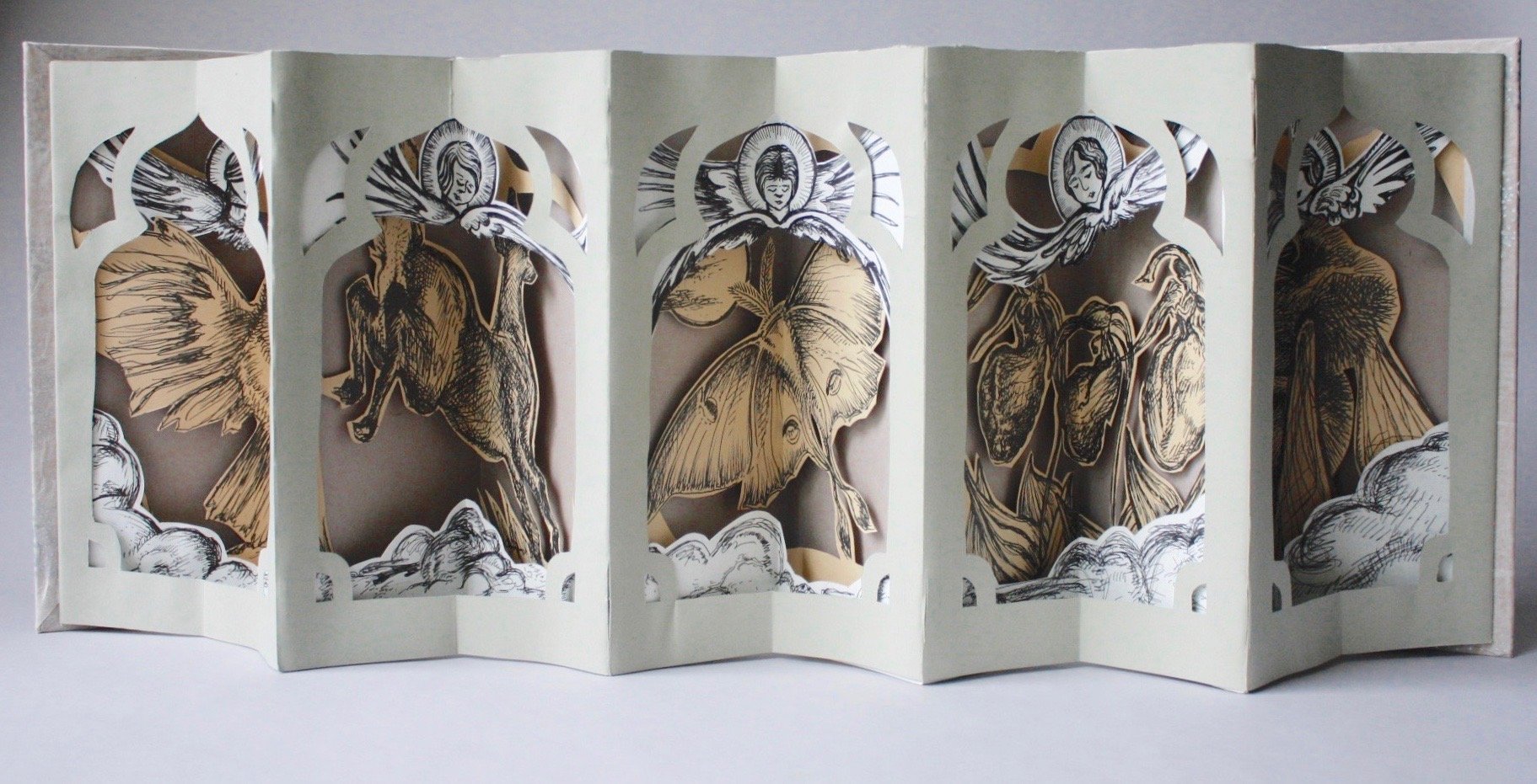 "Little Chapels," carousel pop-up book, Sofia, Bulgaria, 2018.