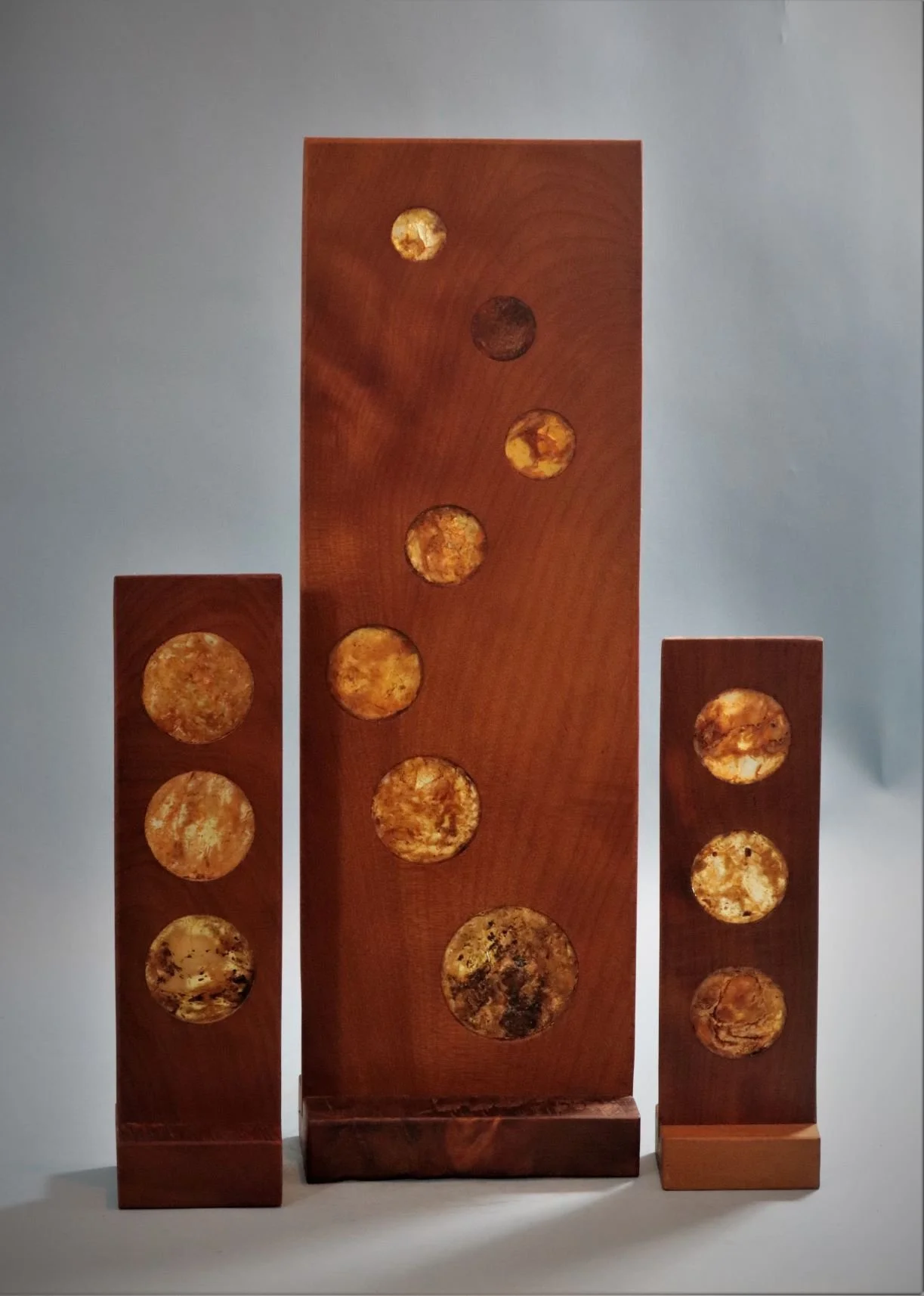 Amber windows made from Ancient Kauri and Kauri gum