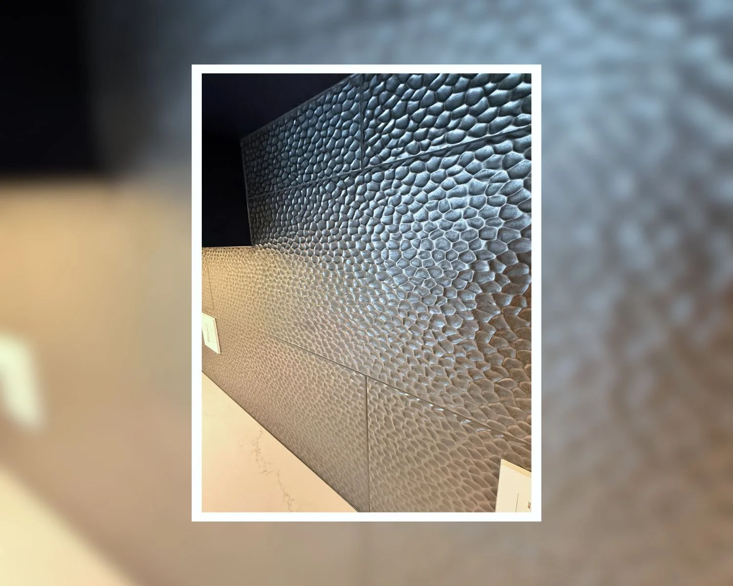 Textured ceramic tile close-up