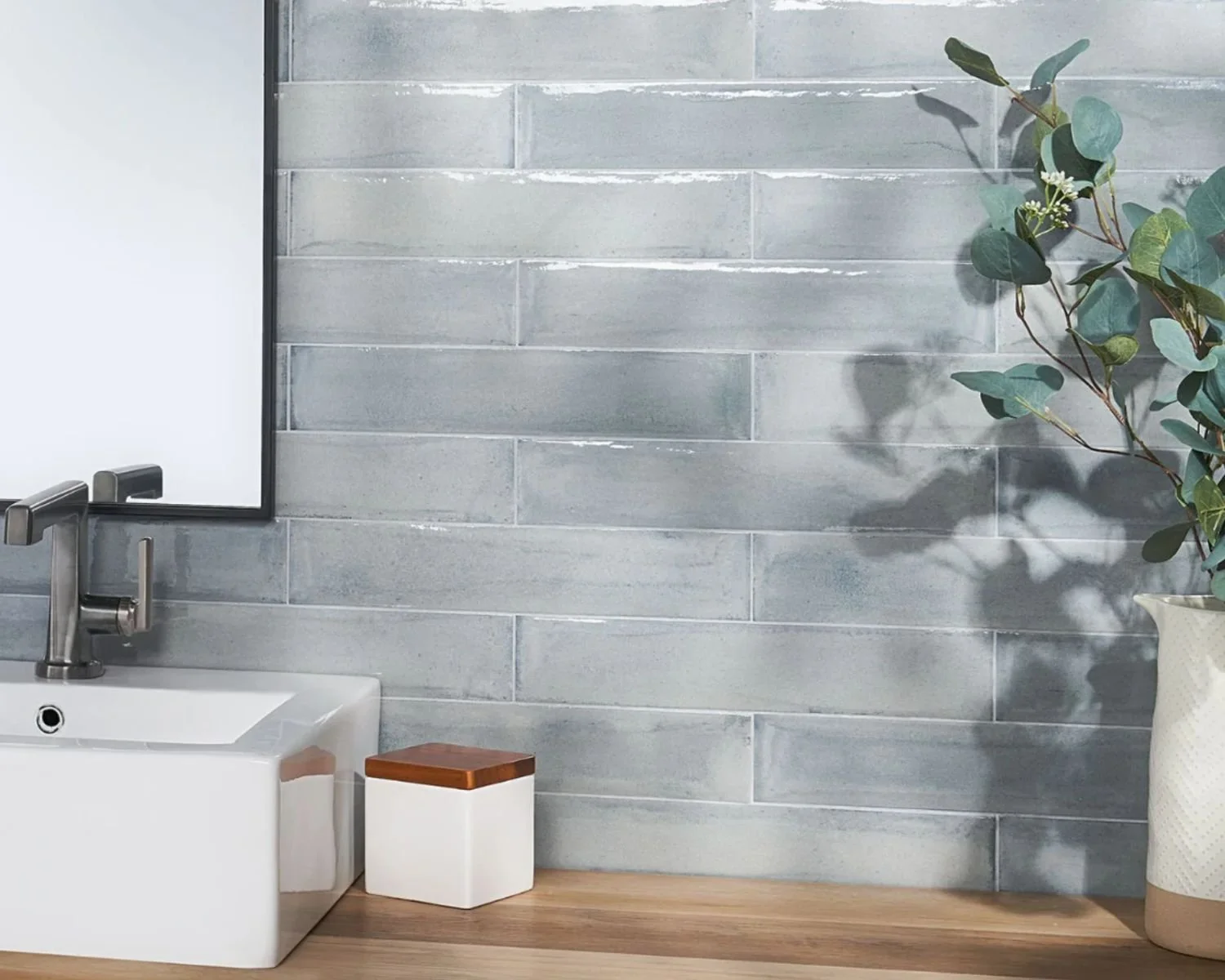 The Paint Collection Porcelain Subway Tile in Azur Blue