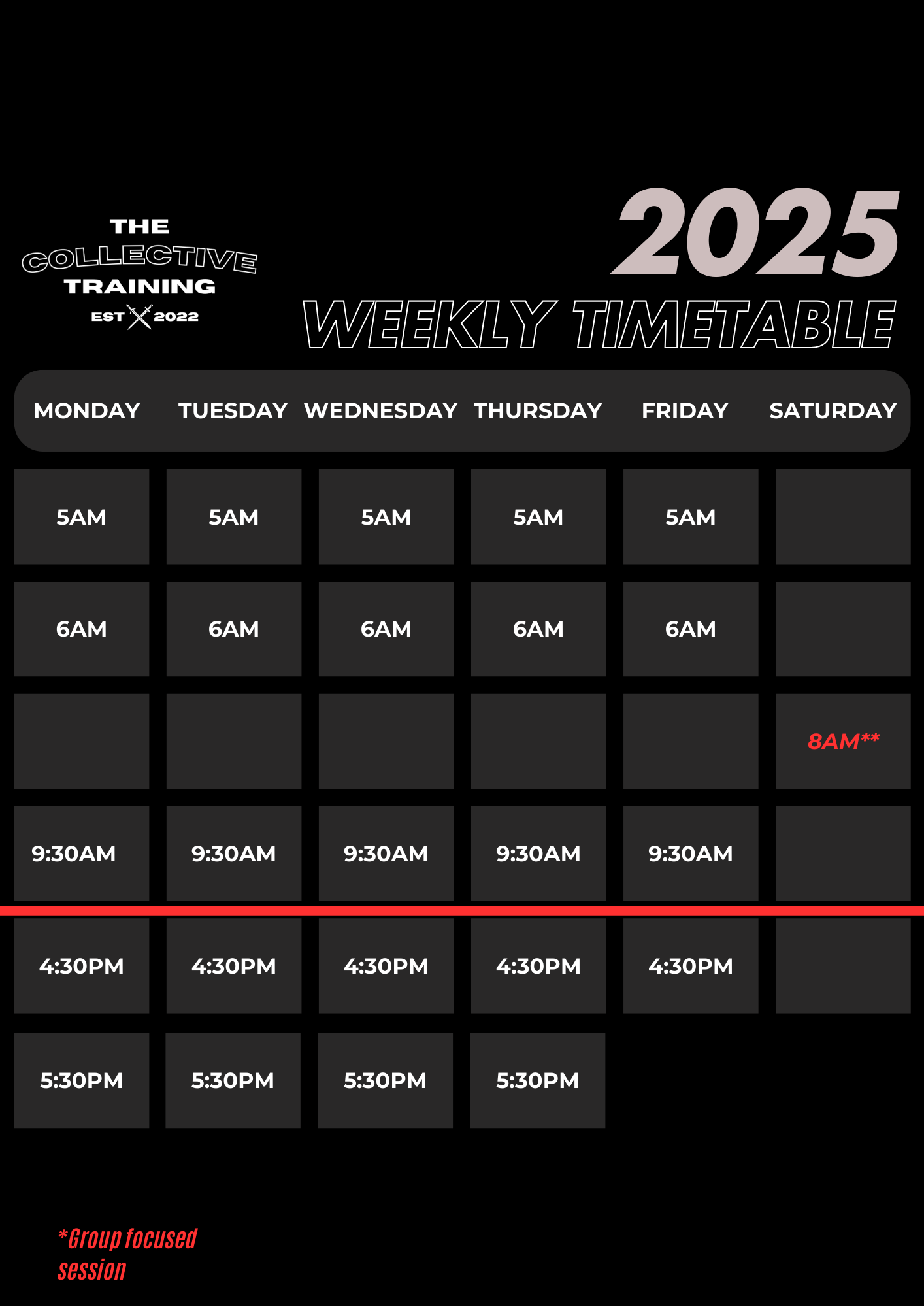 timetable — The Collective Training